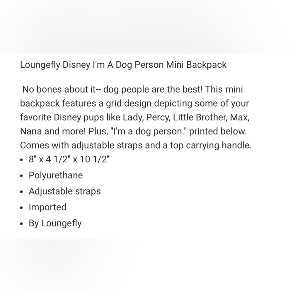 Loungefly Disney Dog Character White Backpack - Picture 3 of 3
